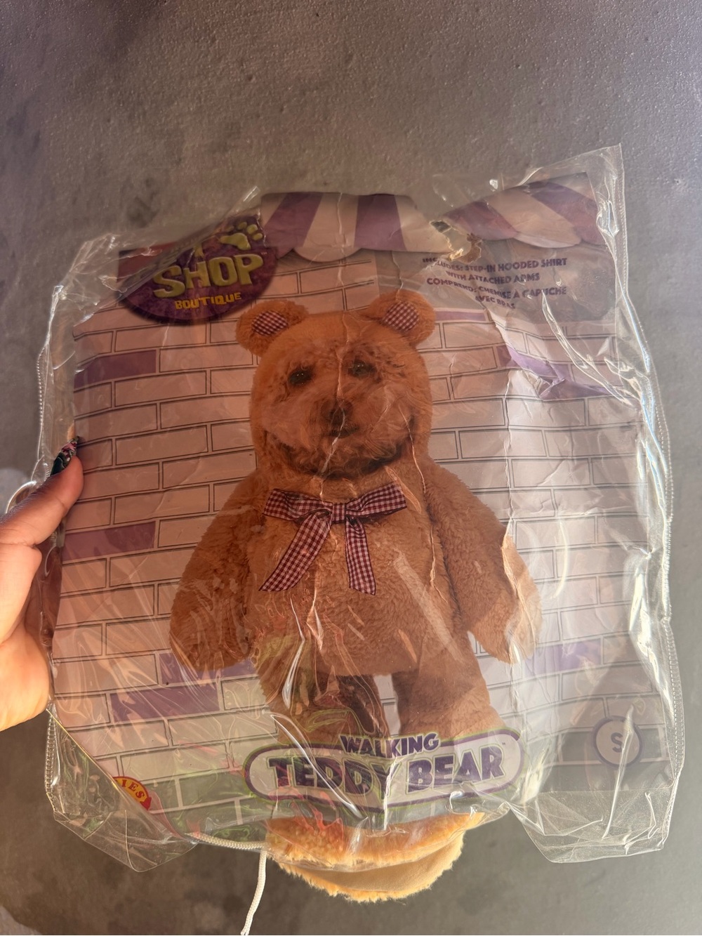 Brown Teddy Bear Walking Dog Costume with Bow